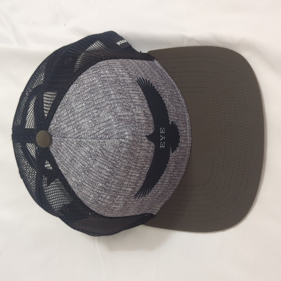 NWOT PrAna Journeyman Flat Brim Eagle Eye Trucker Hat, Color Slate/Green O/S - Picture 2 of 10